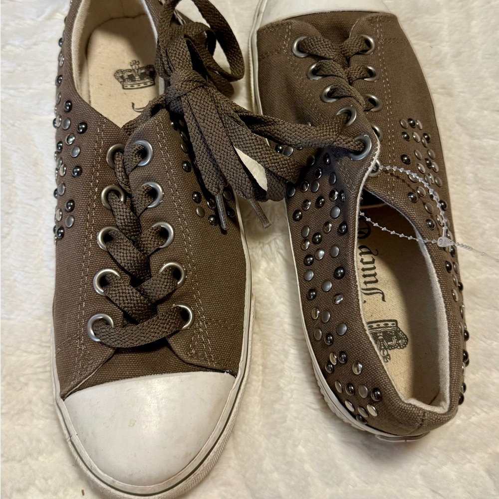 Juicy Couture Brown Studded Sneakers